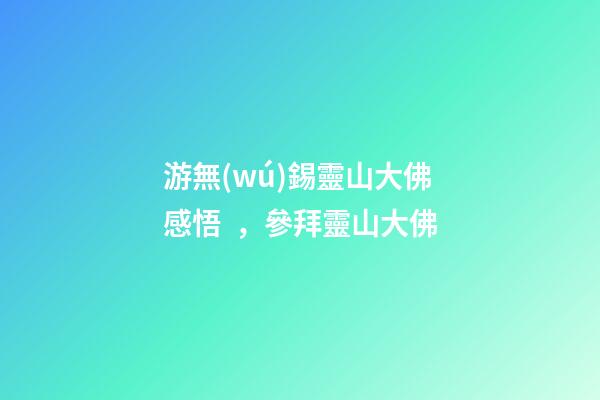 游無(wú)錫靈山大佛感悟，參拜靈山大佛